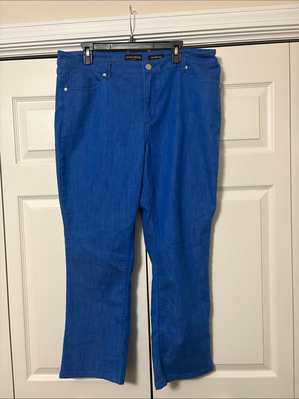 Susan Graver Vibrant Cobalt Straight-Leg Jeans
